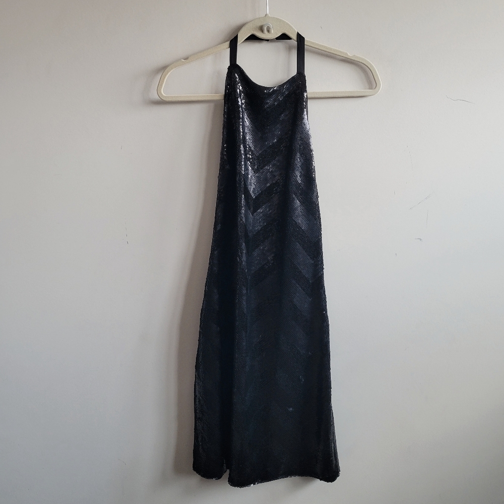 Caballero Chevron Sequined Halter Dress‎